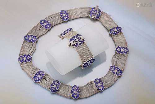 Jewelry set with enamel, Turkmenistan approx. 1960s