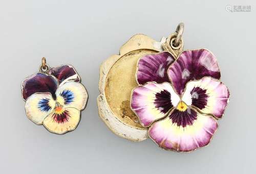 Jewelry set with enamel, silver 900, german, Pforzheim