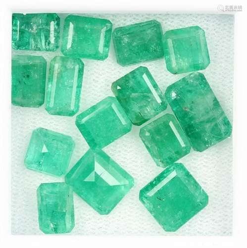 Lot loose emerald baguettes