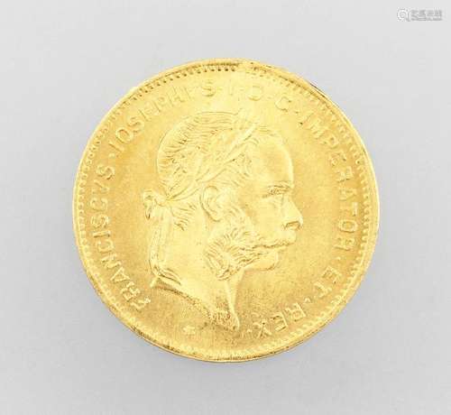 Gold coin, 4 Florin 10 Swiss Francs, Austria- Hungary,