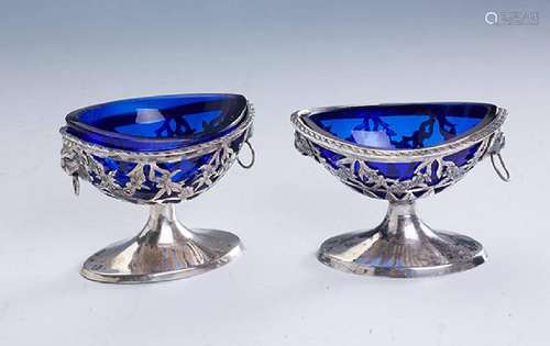 Pair of salt cups, Frankfurt approx. 1830, 13-lot