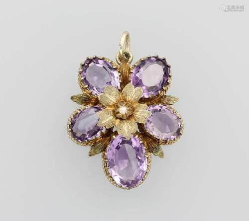 Pendant with amethysts, Idar-Oberstein approx.1880s