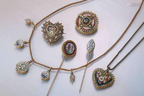 Lot Millifiori jewelry, Italy approx. 1870s