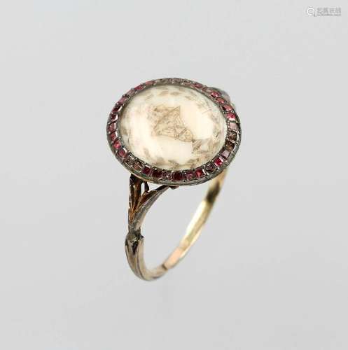 Ring with hairinlay and pastestones