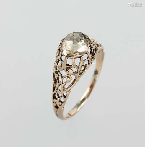 8 kt gold ring with diamond, german approx. 1880s