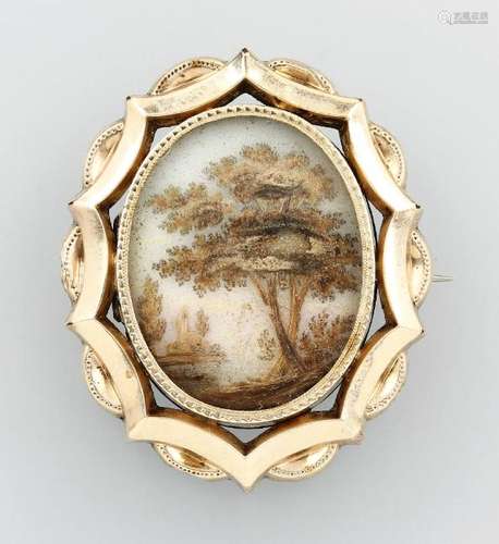 Brooch with hairinlay, England approx. 1830s