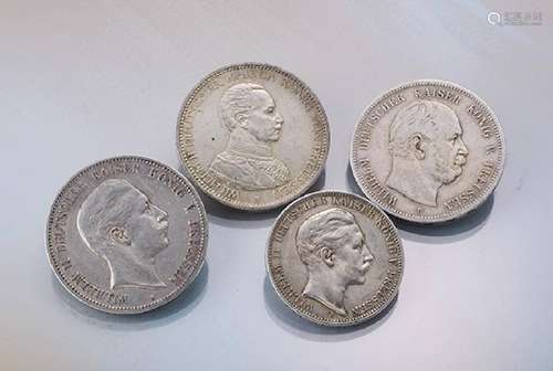 Lot 14 silver coins, German Reich