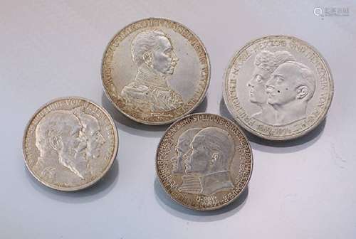 Lot 7 silver coins, German Reich