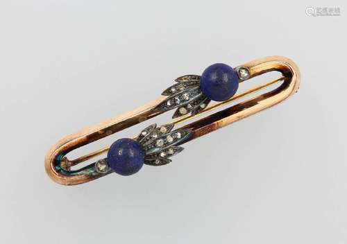 Brooch with diamonds and lapis lazuli