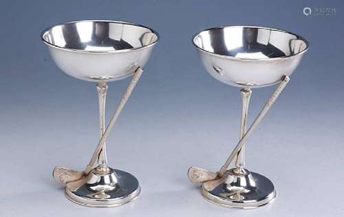 2 champagne bowls 'golf', silver 900