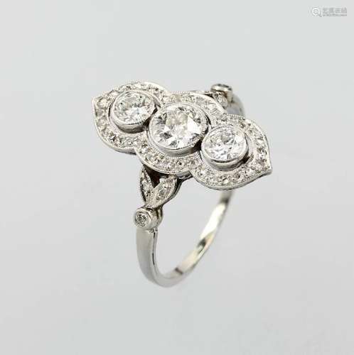 Platinum marquise ring with diamonds