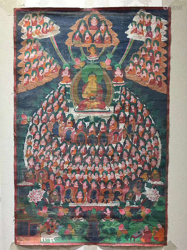 A TIBETAN TANKA LATE QING DYNASTY