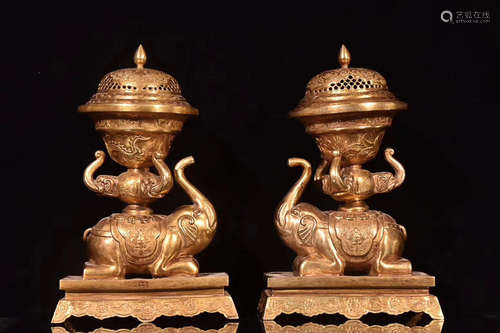 A PAIR OF IMPERIAL STYLE BRONZE GILT 