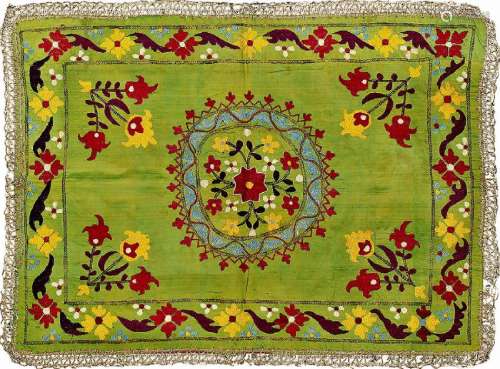 Fine Green Lakai 'Silk-Suzani' (Embroidery),