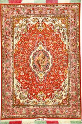 Very Fine 'Part-Silk' Tabriz Rug (70 RAJ),