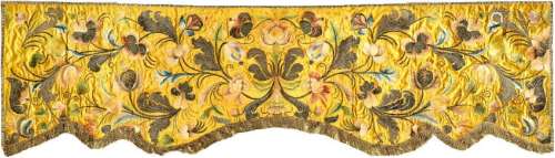 Yellow Silk & Metal-Thread 'Pelmet- Embroidery',