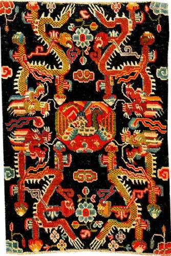 Rare Tibetan Shigatse 'Wedding Goyul' (Dragon-Phoenyx),