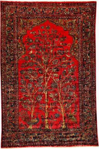 Fine Silk Kashan Rug (Tree Of Life),