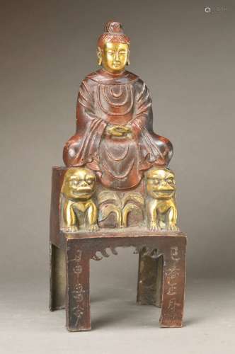 Buddha on throne sitting