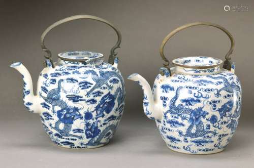 two large teapots