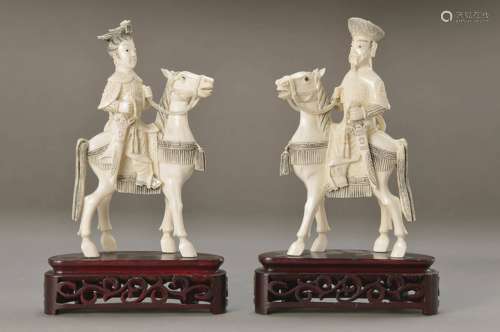pair of ivory sculptures