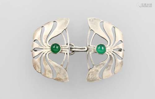 Art Nouveau-belt buckle with chrysoprase