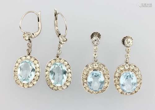 Lot 2 pair of earrings with rhine stones