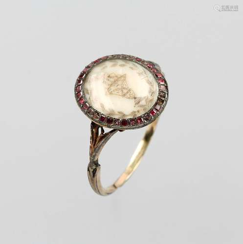 Ring with hairinlay and pastestones