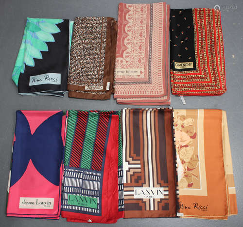 A good collection of twenty silk designer scarfs