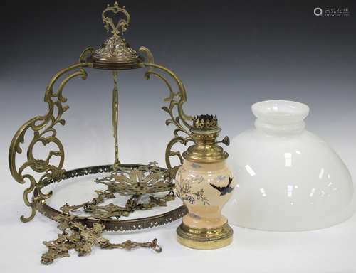 A 20th century cast brass hanging lantern