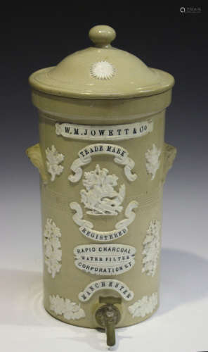 A late Victorian stoneware water filter by W.M. Jowett & Co