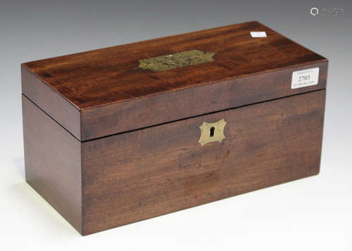 An early 19th century mahogany tea caddy