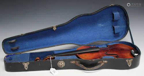 A violin with two-piece back