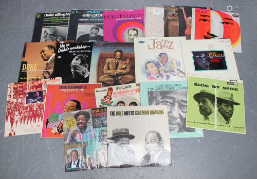 A collection of jazz LP records