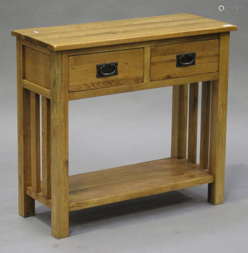 A modern oak side table