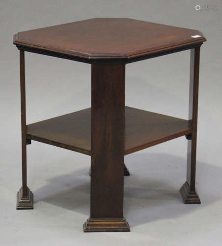 An Art Deco mahogany two-tier occasional table