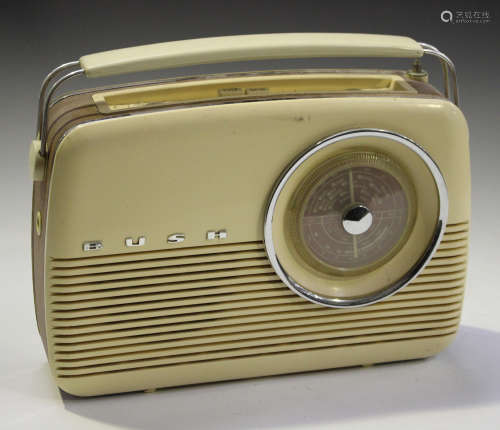 A Bush cream Bakelite radio
