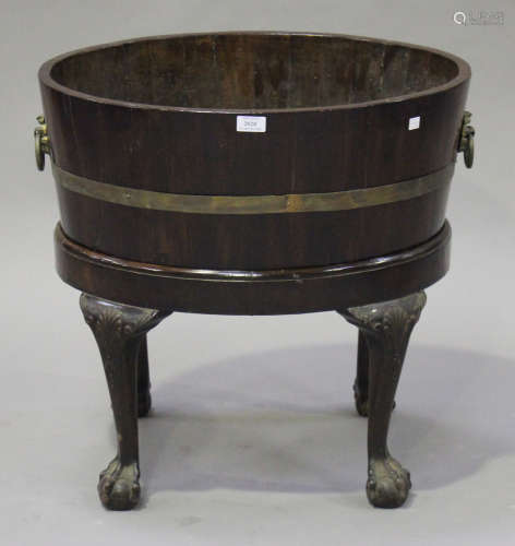 A George III mahogany and brass bound wine cooler