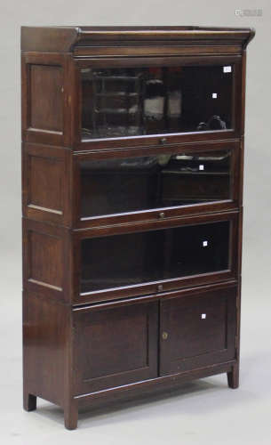 A 20th century Globe Wernicke style mahogany sectional bookcase