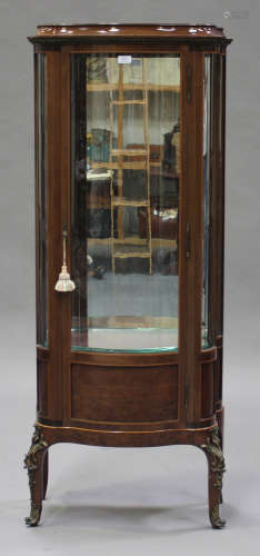 A late 20th century Louis XV style mahogany and gilt metal mounted vitrine