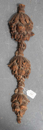A late 18th/early 19th century carved softwood wall appliqué