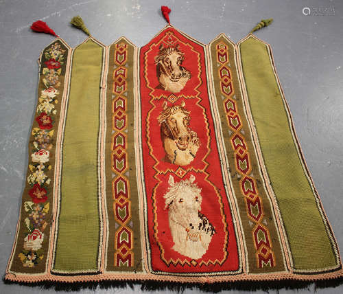 A late 19th century French woolwork wall hanging