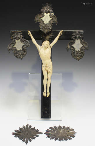 A 19th century French Dieppe carved ivory Corpus Christi