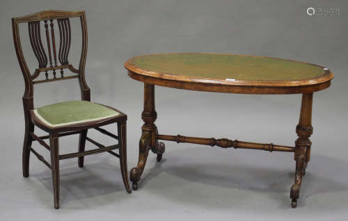 A Victorian walnut oval occasional table