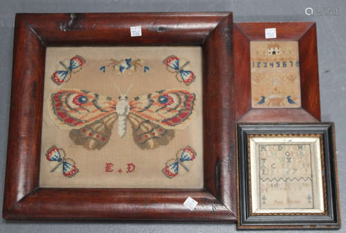 A small early 20th century fine needlework sampler by Ann Hersee