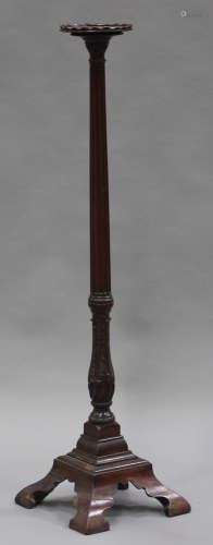 A 19th century mahogany bedpost torchère