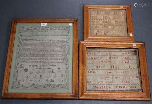 A George III silk needlework sampler by Martha Golders