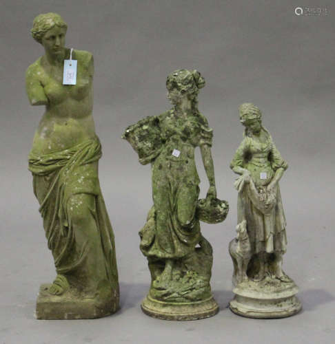 A 20th century cast composition stone garden figure of Venus de Milo