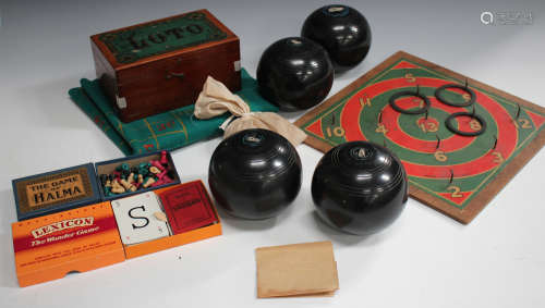 A late 19th century French mahogany cased 'Loto' game