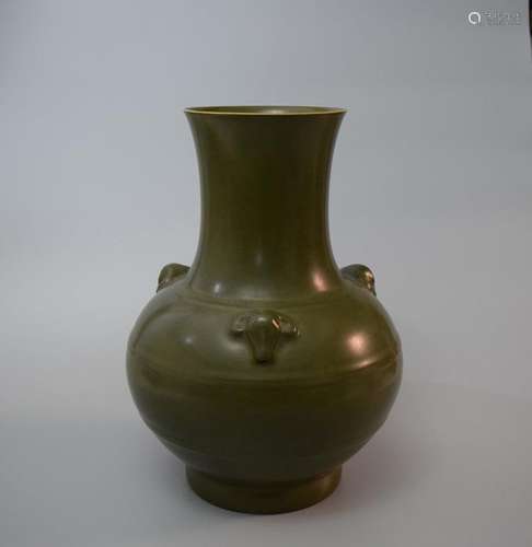 CHINESE PORCELAIN TEADUST GLAZE ZUN VASE